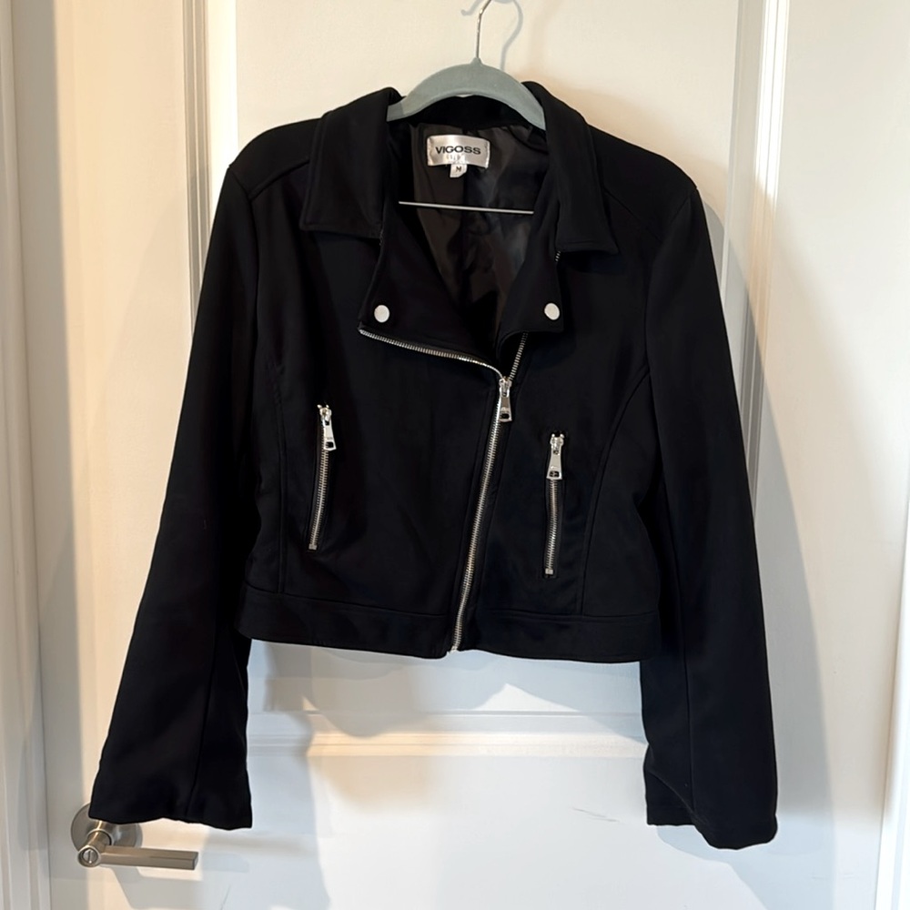 Faux Suede Moto Jacket